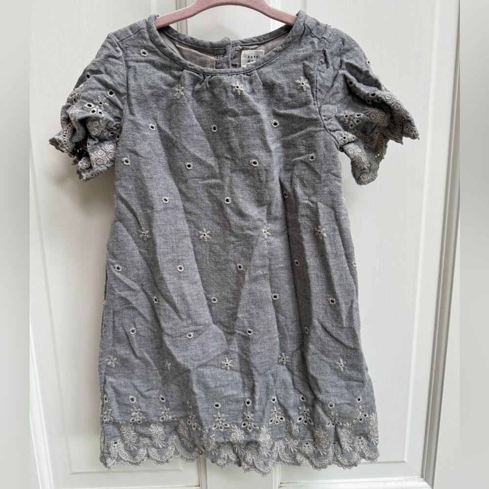 Baby Gap 3T Light Blue Denim Looking Girls Short Sleeve Dress